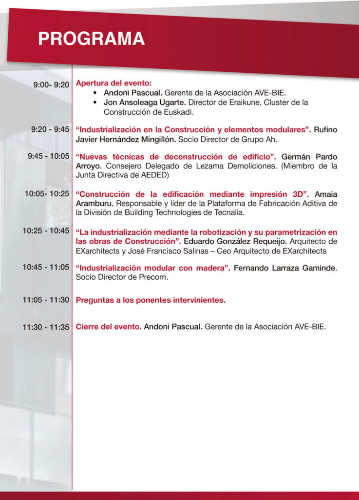 Jornada online "Industrialización en la Edificación Residencial" @ Evento Online