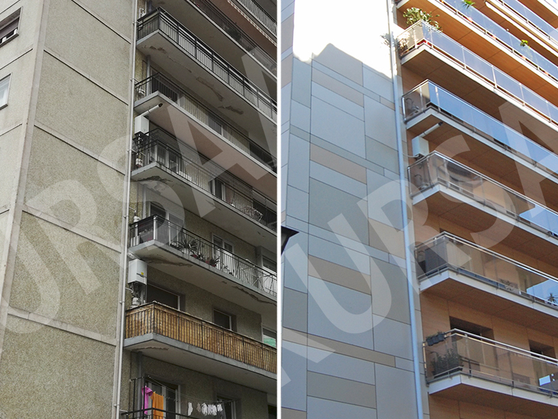 Rehabilitación energética con fachada ventilada fenólica en el barrio de Amara, Donostia (Gipuzkoa)