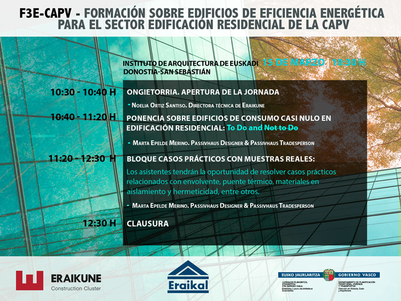 F3E-CAPV: Sesión práctica sobre Eficiencia Energética @ Instituto de Arquitectura de Euskadi de Donostia-San Sebastián